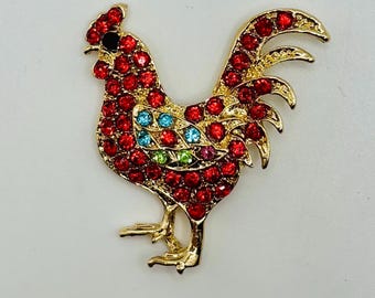 Adorable Red Crystal Rooster Needle Minder/Magnet