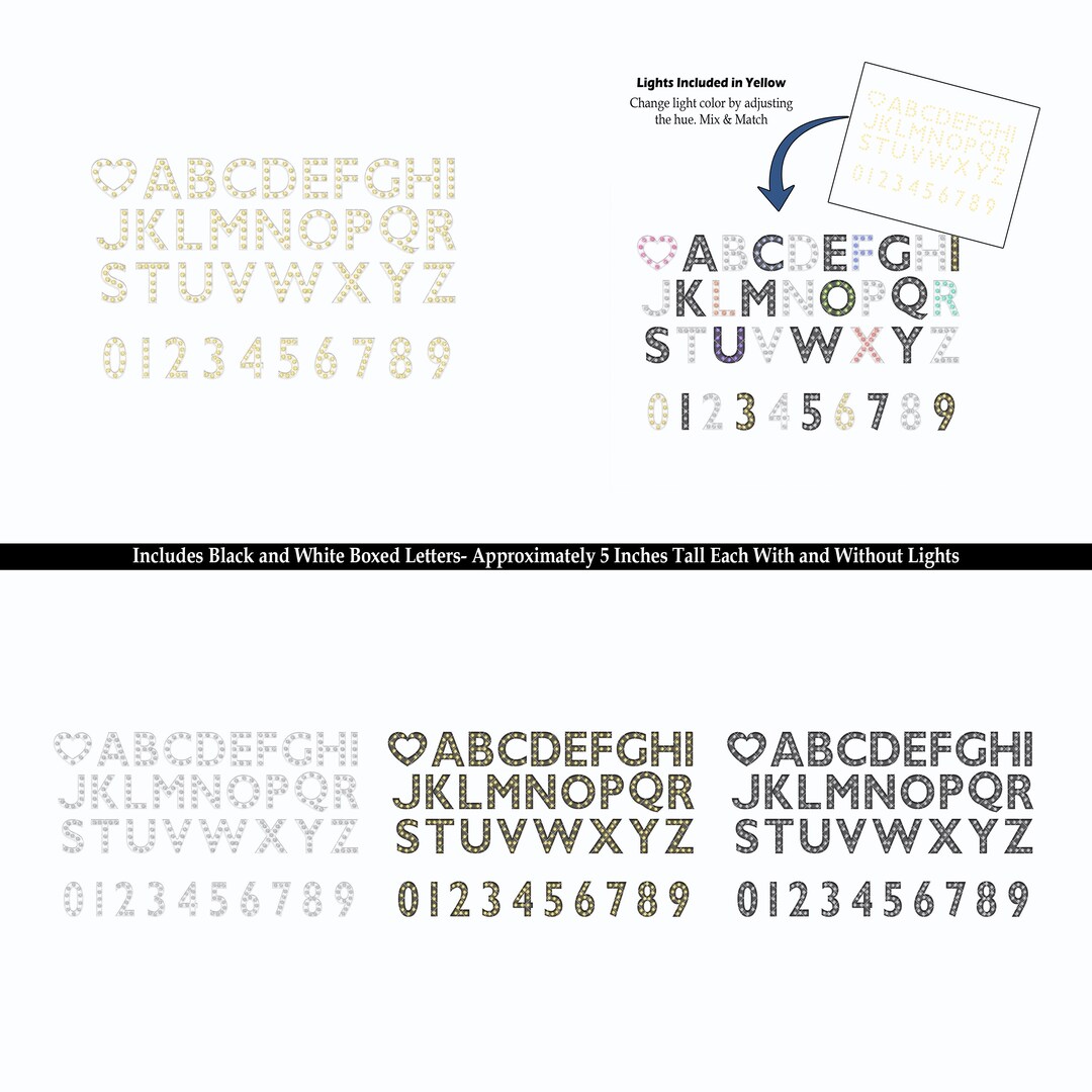 Light Box Letters Digital Download Image Etsy