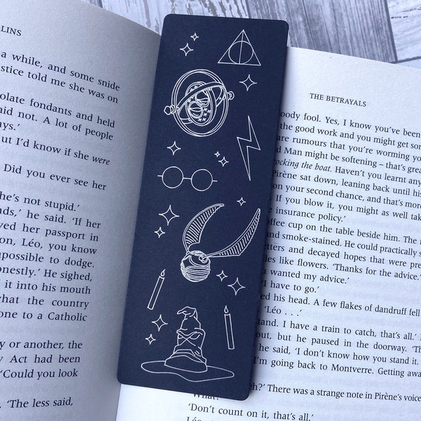 Harry Potter inspired bookmark | Hogwarts | silver foil bookmark | witch | wizard | book gifts