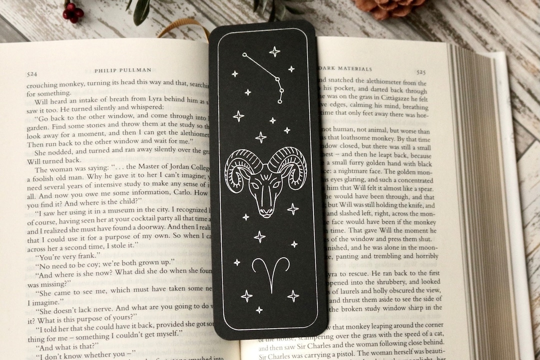 Aries Zodiac Silver Foil Bookmark Astrology Bookmark Star Etsy UK