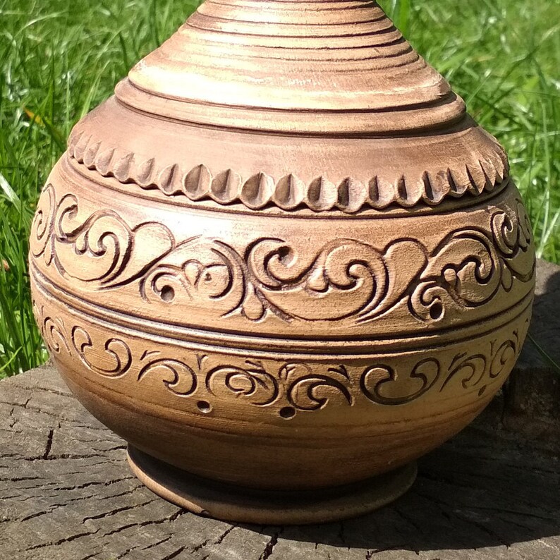 Clay Jug Pottery Jar Unglazed Pitcher Wine Carafe Rustic Etsy