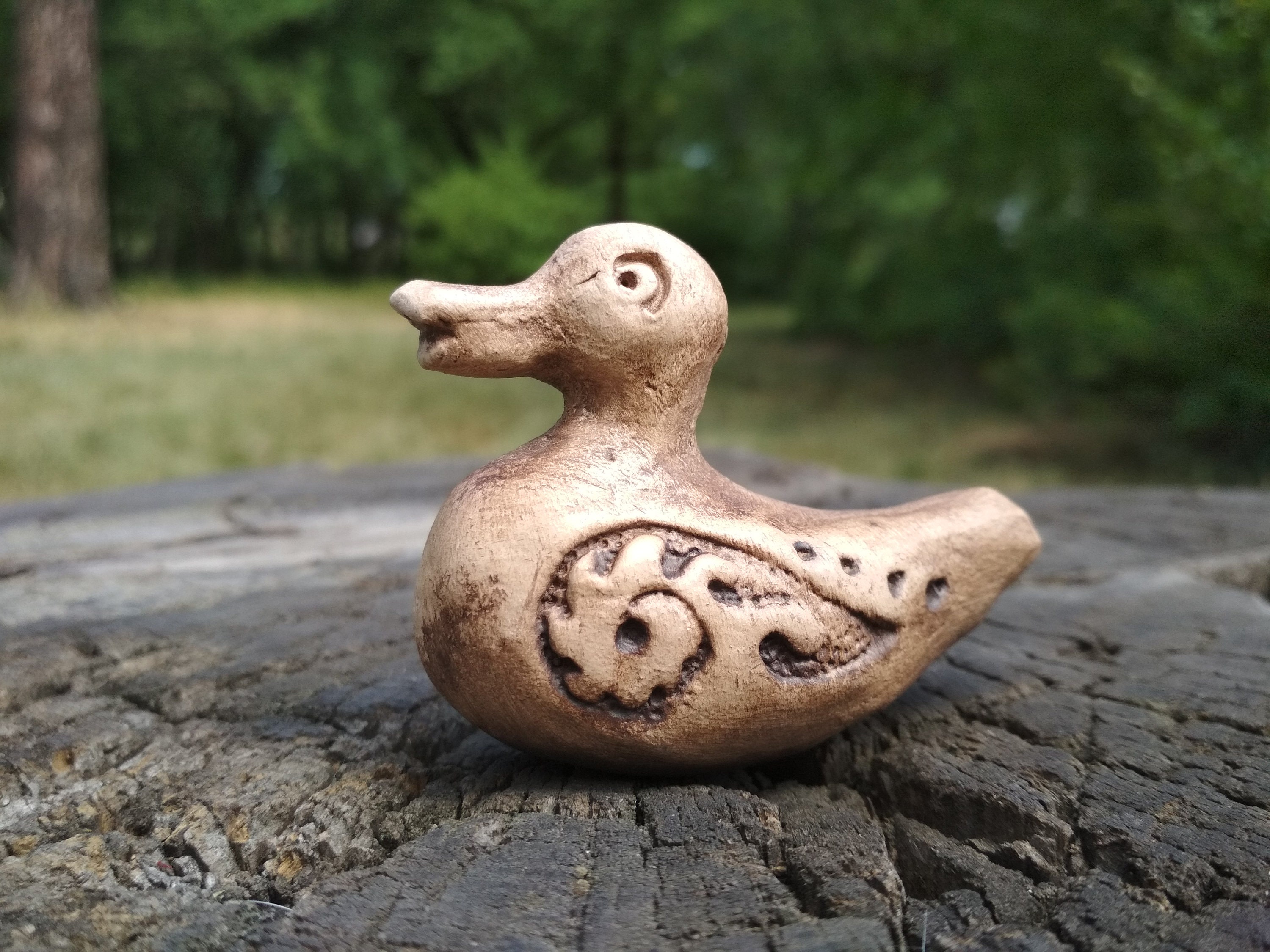 Bird whistle Little duck figurine Clay sculpture Handcrafted Etsy