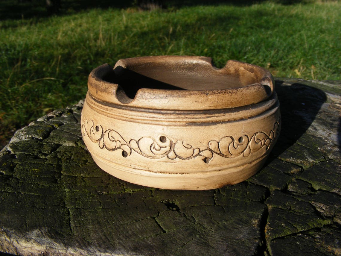 Handmade Beautiful Ashtray Ceramic Ash Plate Ukraine Unglazed Etsy