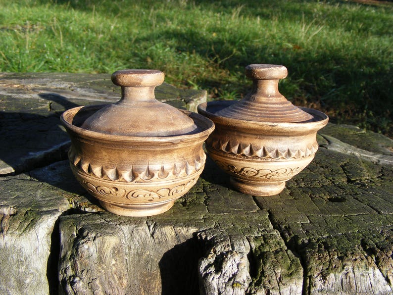 Ceramic Container Pottery Salt Cellar Porcelain Dish Lidded Etsy