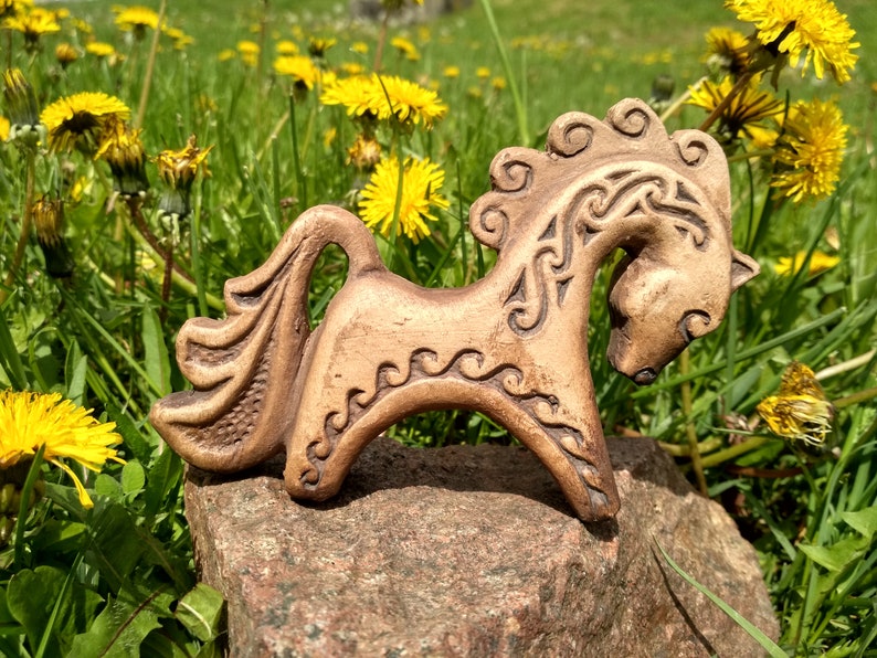 Brown Horse Ceramic Whistle Animal Miniatiure Pony Figurine Etsy