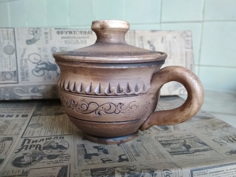 Viking Cup With Lid Eco Friendly сlay Teabowl Ceramic Coffee