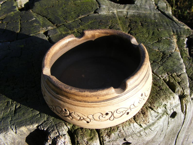 Handmade Beautiful Ashtray Ceramic Ash Plate Ukraine Unglazed Etsy