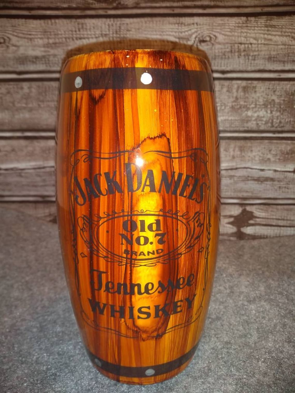 25 oz whiskey barrel stainless steel Tumbler jack Etsy