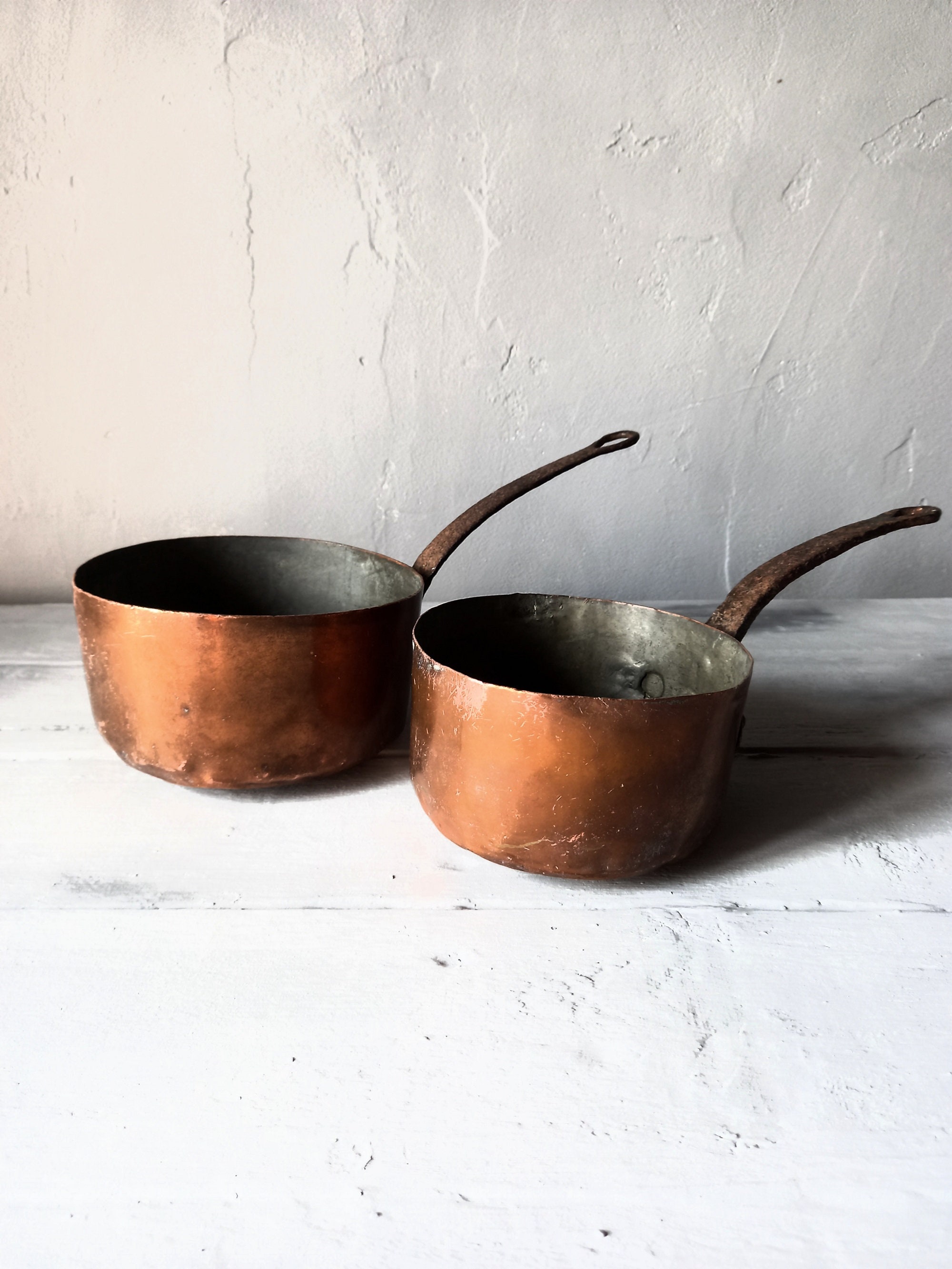 Antique French Copper Pots for sale Only 2 left at 60