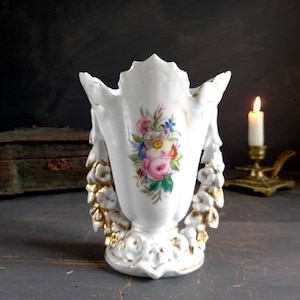 Paris Porzellan Vase. Pariser Porzellan. Hochzeit Vase. Vase aus dem 19. Französische Antiquitäten.Französische Vintage. Französische Vase. Landhaus Dekor.