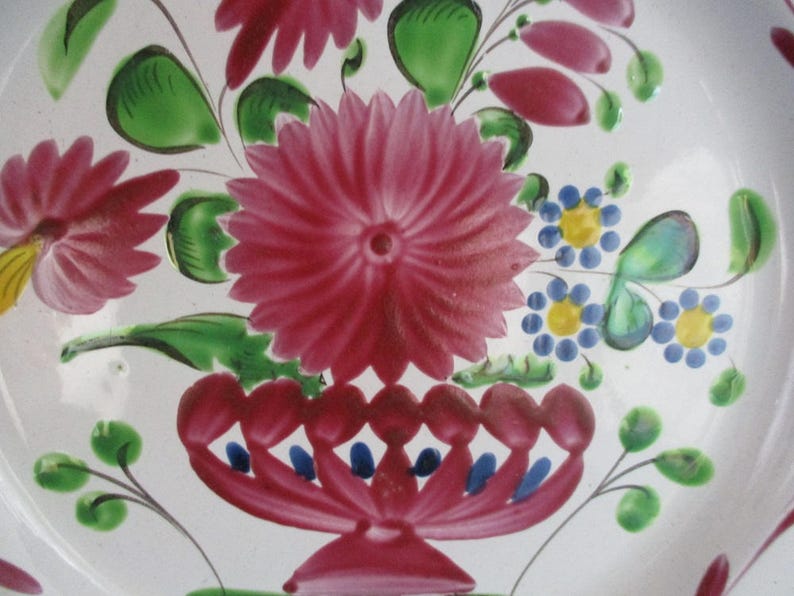 Vintage crockery.Farmhouse decor French vintage plate Hand painted plate Vintage china Rustic decor Vintage floral plate Shabby chic.