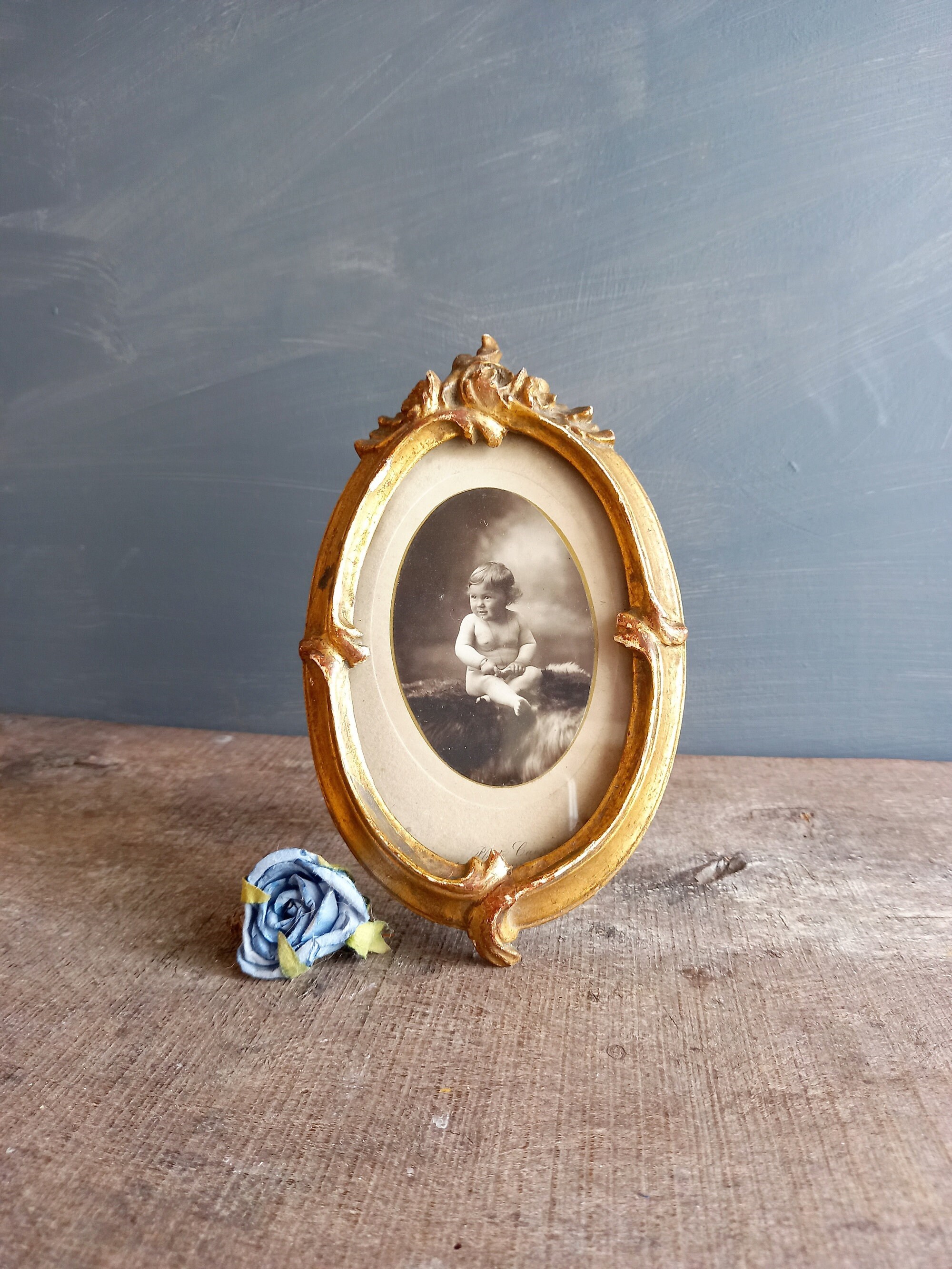 Français Cadre Photo Antique. en Bois Doré Français. Décor Shabby Chic. Décoration de Maison Campagn