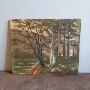 Peinture à l'huile française. art français. Peinture à l'huile ancienne. huile française d'époque à bord. Arts Français. photo française. Décor de campagne française