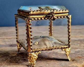 フランスアンティークのベベルガラスフォトフレーム：シャトーリボン