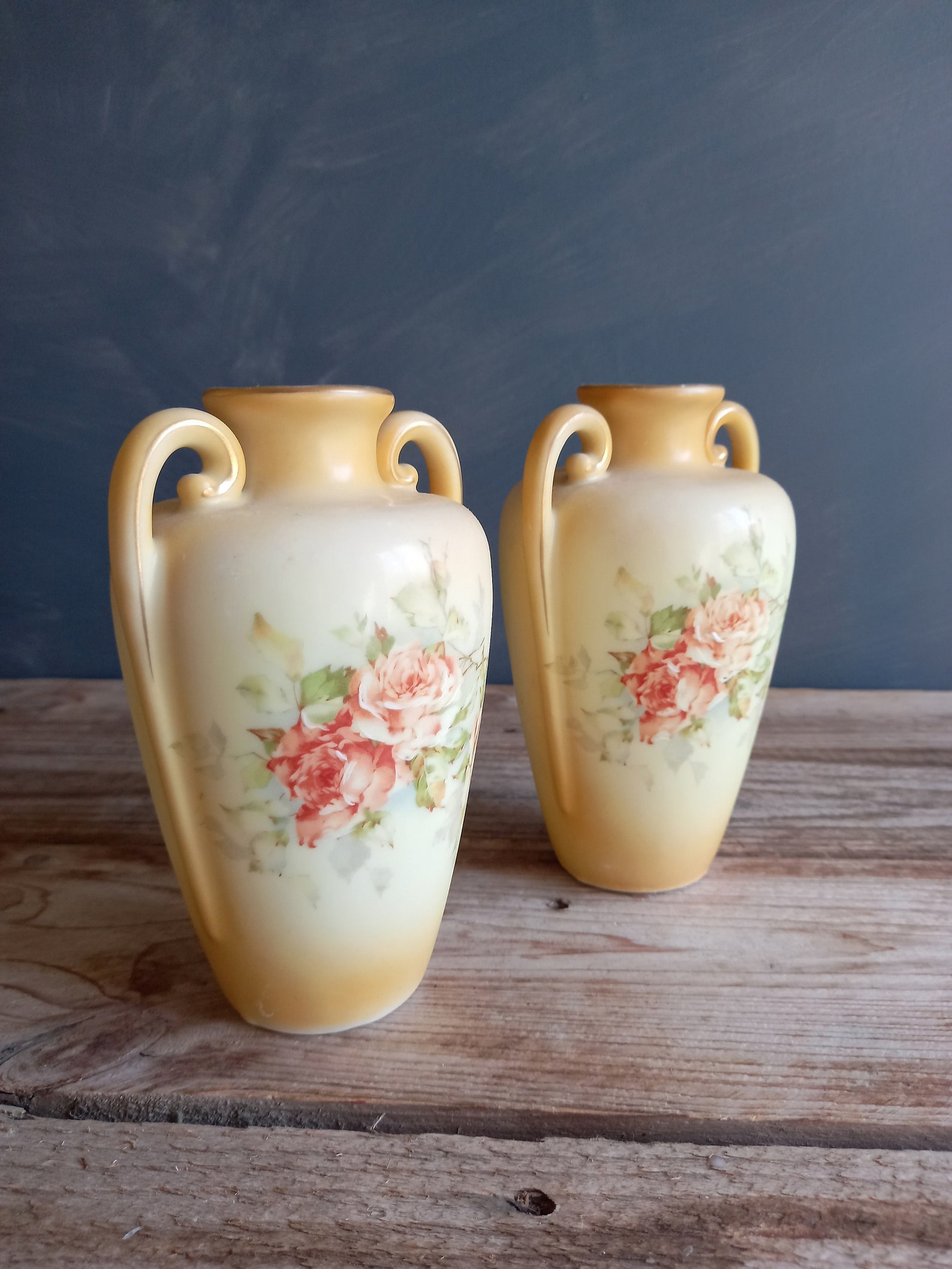 Vases en porcelaine antique anglais. Paire de vases. Vases en Etsy France