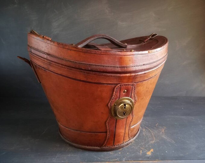 Victorian Leather Hat Box. Top Hat Box. Antique Hat Box. Etsy
