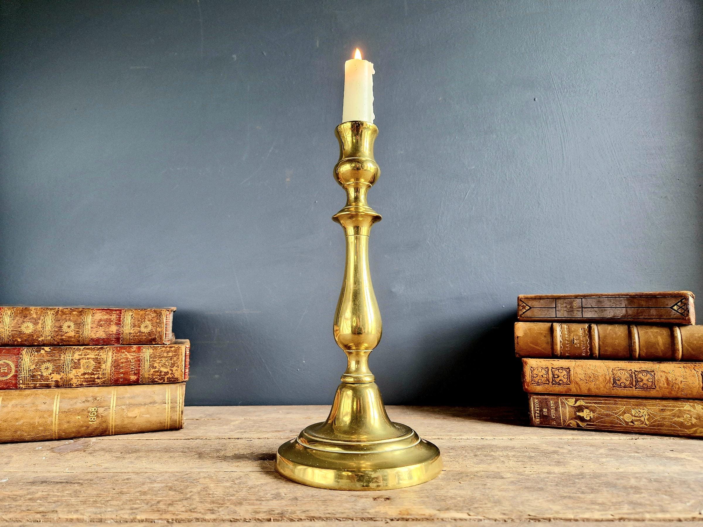 Ancien bougeoir laiton antique Français Ciselé Du 19ème