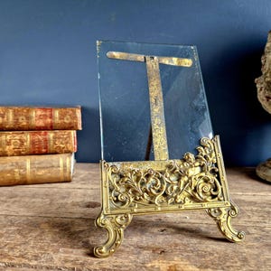 French antique glass photo frame French antique picture frame Shabby chic Country house decor Antique photo frame with French watercolour.