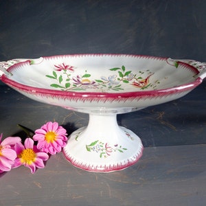 Antike französische Tortenplatte. Cupcake Ständer. Tortenständer. Antike Etagere. Herbst Tischdeko. Französische Antiquitäten. Transferware. Tischdekor.