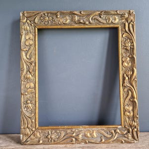 French antique  picture  frame. French Art Nouveau  gilt wood picture frame.  Country house decor. Antique frame. French antiques.
