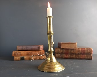French Antique Brass Candlestick, circa 1850s.