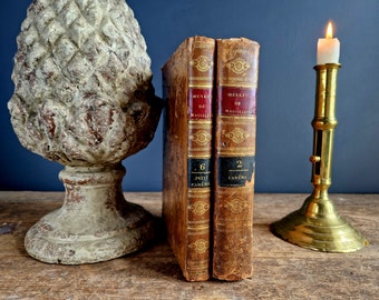 Antique French Leather Books, 1822-1824, Massillon, Book Decor
