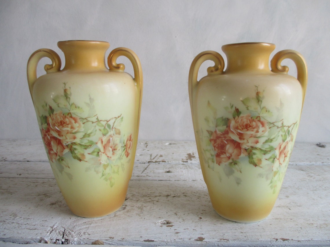 Vases en porcelaine antique anglais. Paire de vases. Vases en Etsy
