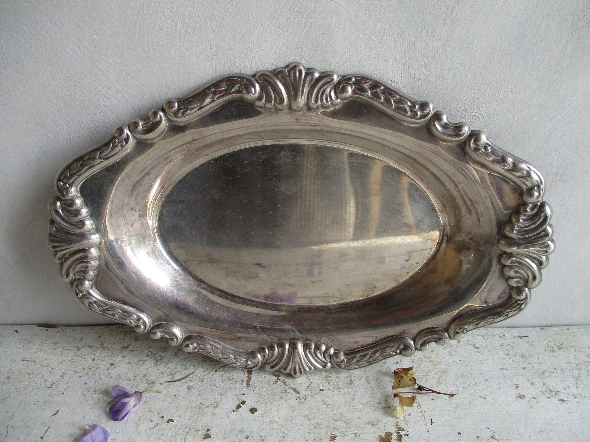 Plat Plaqué Argent. Petit Plat Décoratif. Décor de Salle à Manger. Bon Plat. La Maison. Plat. França