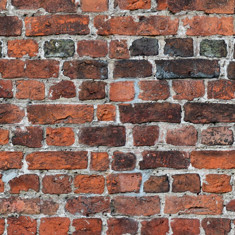 Red Brick Removable Wallpaper Aged Vintage Brick Wallpaper Etsy