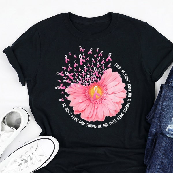 Sunflower Breast Cancer Awareness Shirt, Pink Ribbon T-Shirt, Breast Cancer T-Shirt, Cancer Warrior Tee, Fight Cancer Shirt, Cancer Fighter