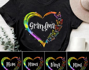 Custom Grandma With Grandkids Names Shirt, Personalized Grandma Shirt, Mothers Day Gift for Grandma Nana, Mothers Day Shirt