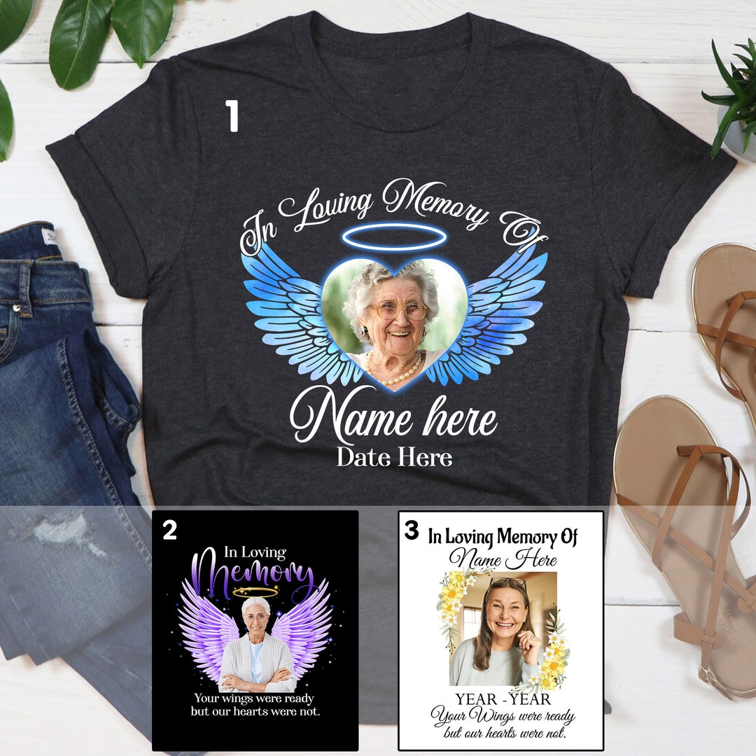 Personalized Memorial Photo Shirt, Rest in Peace Shirt, Custom Funeral ...