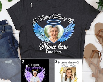 Never Forgotten Photo Transfer Airbrushed Shirt. in Memory of - Etsy