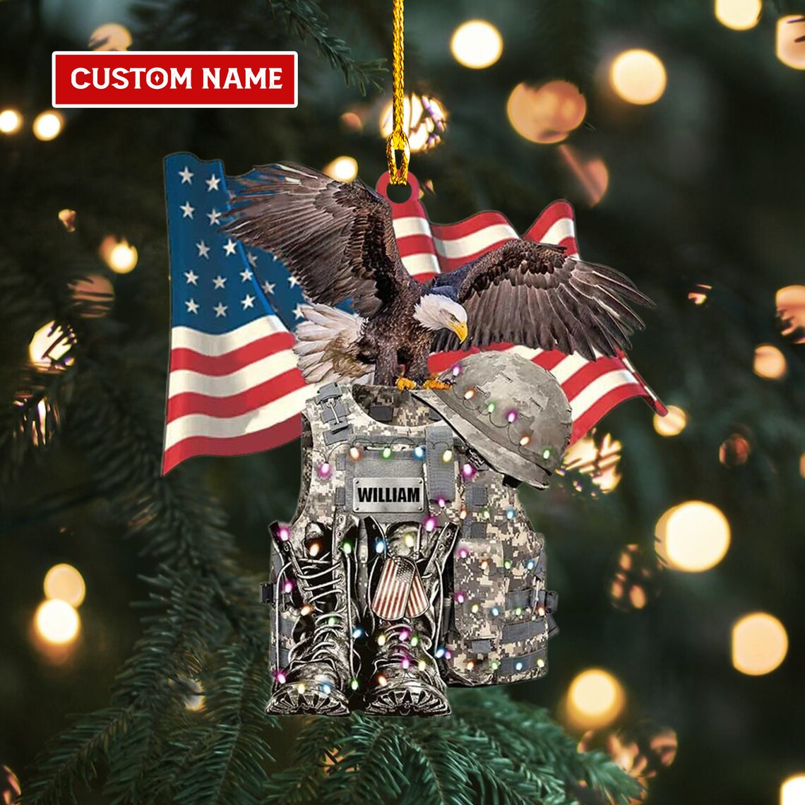 Eagle US Flag Military Uniform Ornament Christmas Ornament Etsy