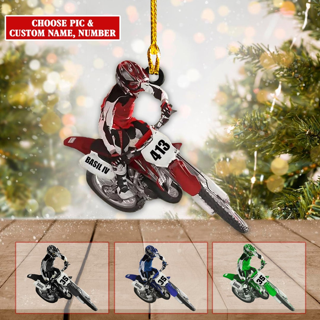 Motocross Dirt Bike Ornament Racing Bike Christmas Ornament Etsy