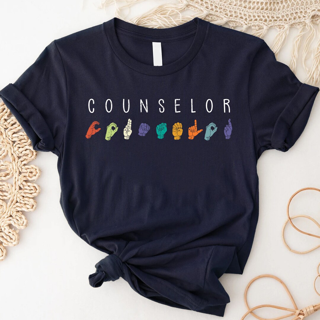 Proud Counselor Sign Language Hand Tshirt, Deaf Pride Tee, ASL Shirt