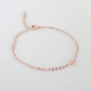 Dainty Rose Gold Plated Chain Bracelet: Nickel & Lead Free, 7&quot; (10 Pcs)