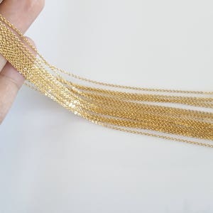 10 Gold Necklace Chain, Gold Chain, Thin Chain, Delicate Chain, Gold Bulk Chain, Chain Supply, 16K Real Gold Plated, Jewelry Beads 1CH-GP-10