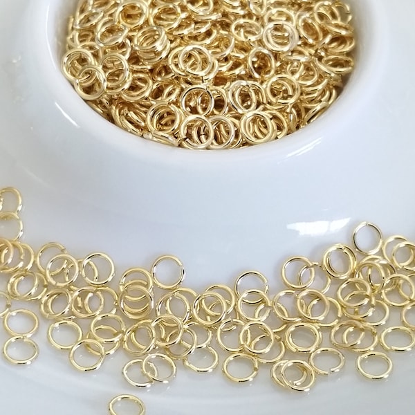 Gold Jump rings, Gold Plated Jumprings, 4mm Round, approx. 23 Gauge, 0.6 x 4mm, Nickel and Lead Free, Environment Friendly, 50gram