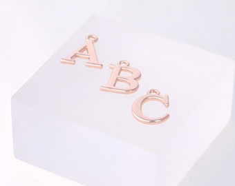 5 Rose Gold Initial Charms: Personalized Alphabet Pendants