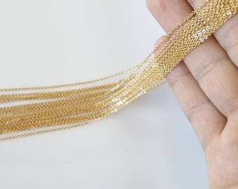 10 Gold Necklace Chain, Gold Chain, Dainty Chain, Delicate Chain, Gold Link Chain, Chain Supply, 16K Real Gold, Gold Necklace, 1CH-GP-10