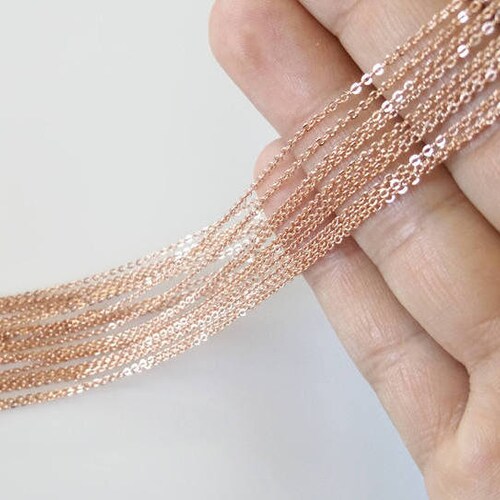 10 Rose Gold Chain Bulk Jewelry Supply Anti Tarnish Cable Etsy