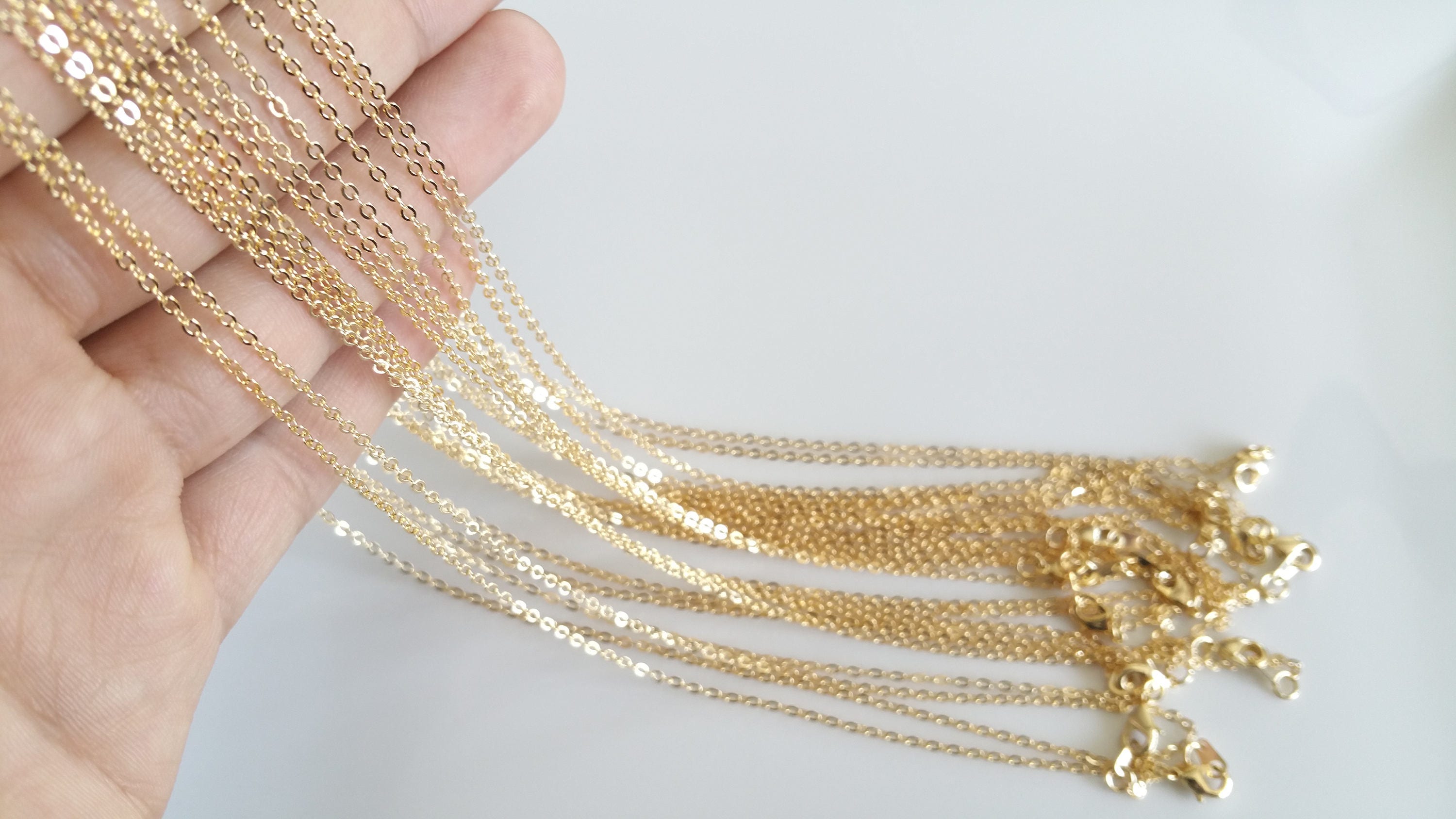 10 Pcs Gold Cable Chain, Beads, 16K Gold Necklace Anti Tarnish Chain, Chain  Necklace, 235's Chain, Craft Supplies Findings, Bulk Chain 