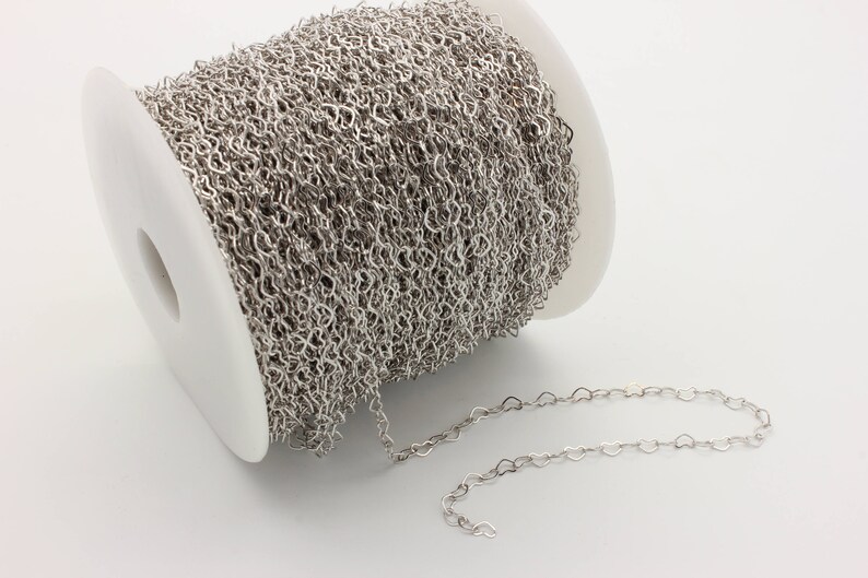 "3ft bulk heart link chain – ideal for wholesale jewelry making and custom designs!
