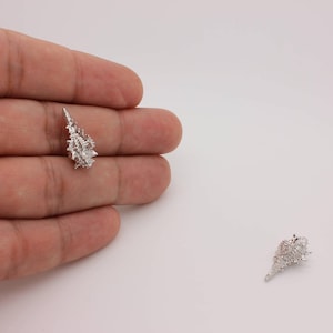 Silver Plated Sea Shell Charm: (1 Pc) DIY Jewelry Making (20.58 X 11.76mm)