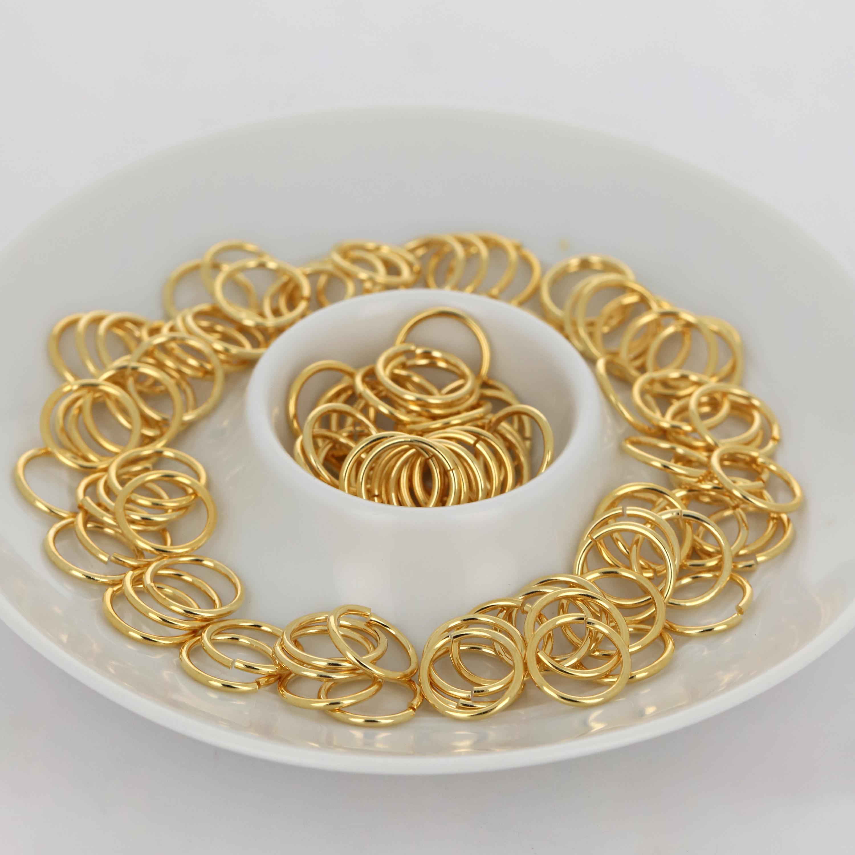16K Gold Plated Jump Rings 1.2 x 12mm: Eco-Friendly DIY Jewelry Supply (50g)