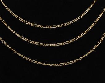 Fiagaro Chain, Twist Oval Link Chain, Gold Chain, Real 16K Gold Plated Link Chain, Dainty Link Chain, Bulk Chain, 3 Feet, CH13-G-06C
