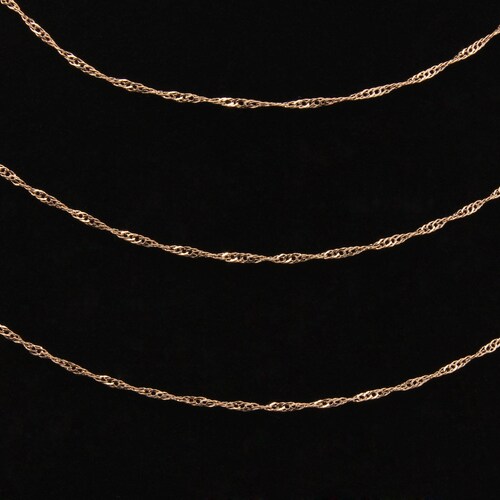 Dainty Thin Rose Gold Chain Real Rose Gold Plated Bar Chain Etsy