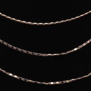 3 Feet, Tiny Bar Chain Rose Gold Plated Bulk Chain Jewelry Making, CH12-R-06C