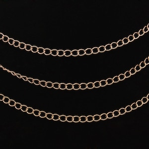 Rose Gold Plated Oval Chain Extender: 3 Feet Bulk Chain